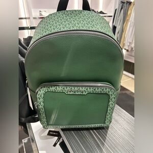 Michael Kors Cooper Canvas Backpack NWT leather moss green new with tag